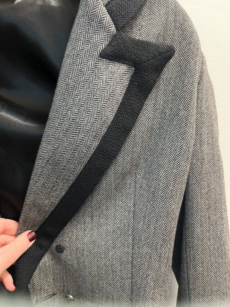 Givenchy Couture Houndstooth Gray and Black Double-Breasted Blazer Size 6