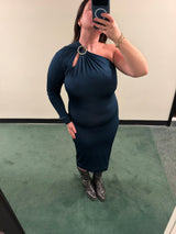 Just Cavalli Navy one shoulder dress