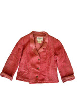 Chanel 1999 pink tweed jacket with iridescent satin neck (40)