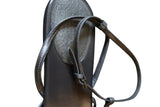 Gucci metallic grey sandals with GG gold logo (39)