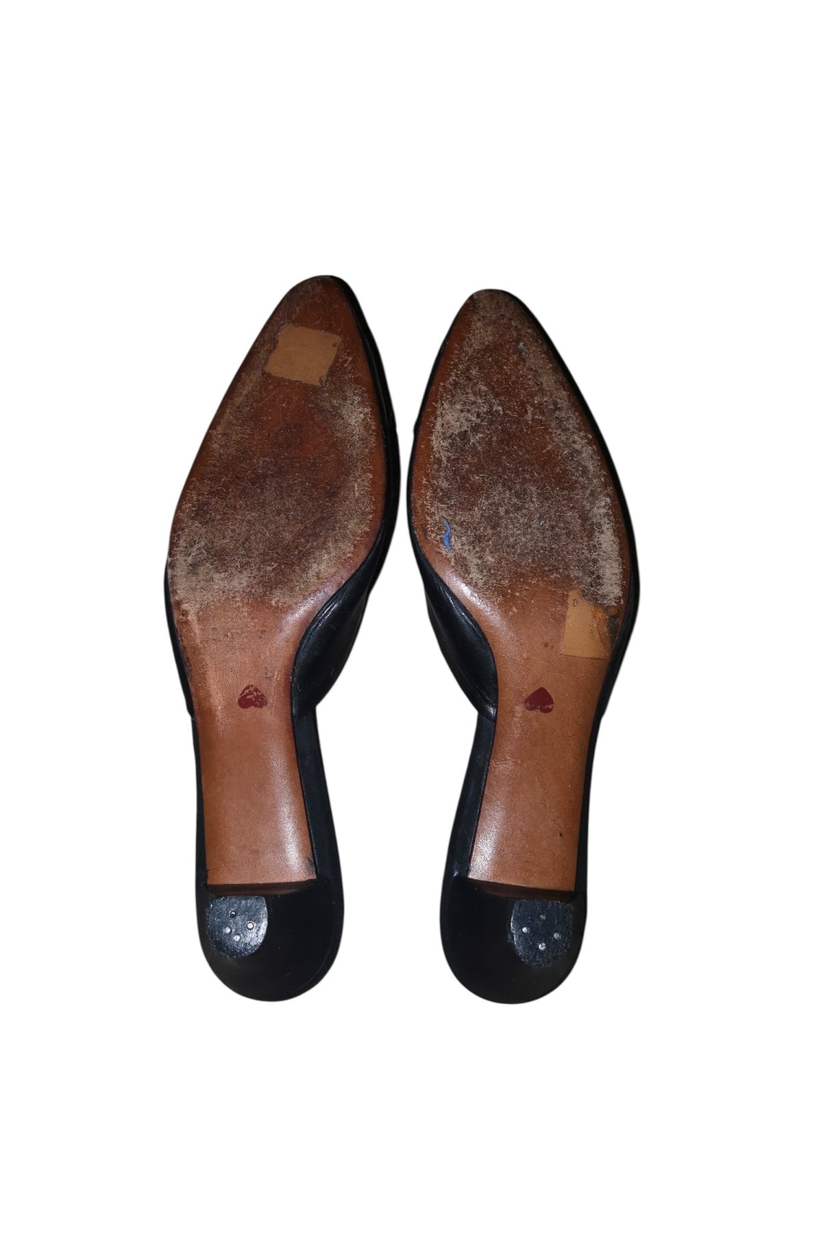 Moschino black and white loafer style kitten heels (38)