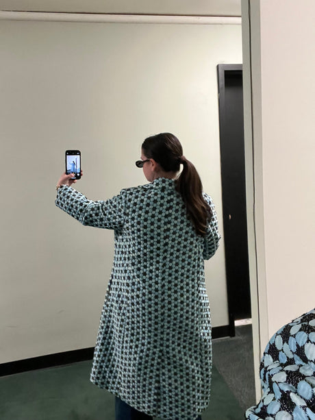 Italian Iridescent Black and Blue Oversized Jacket
