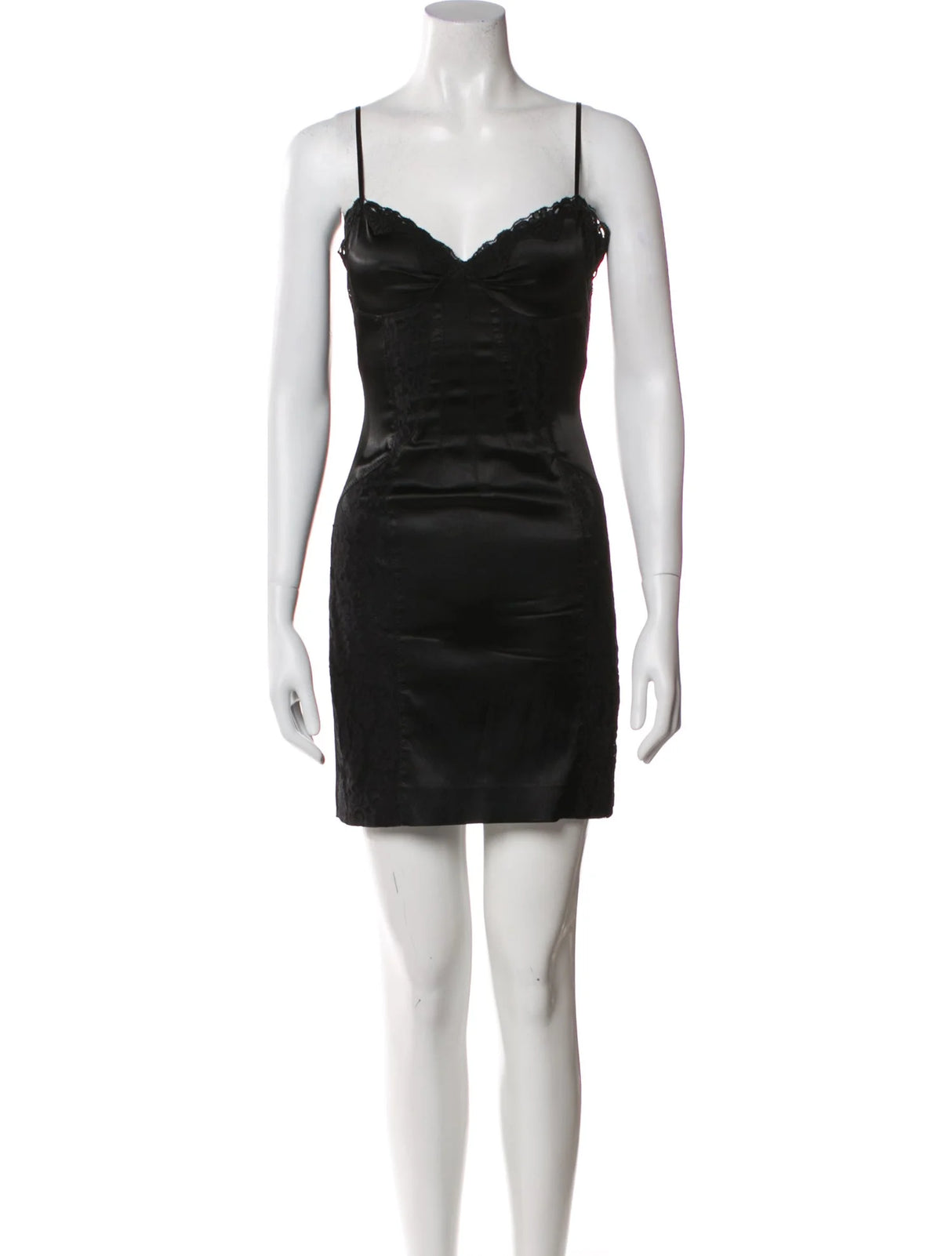 Casadei Lace Trim Little Black Dress