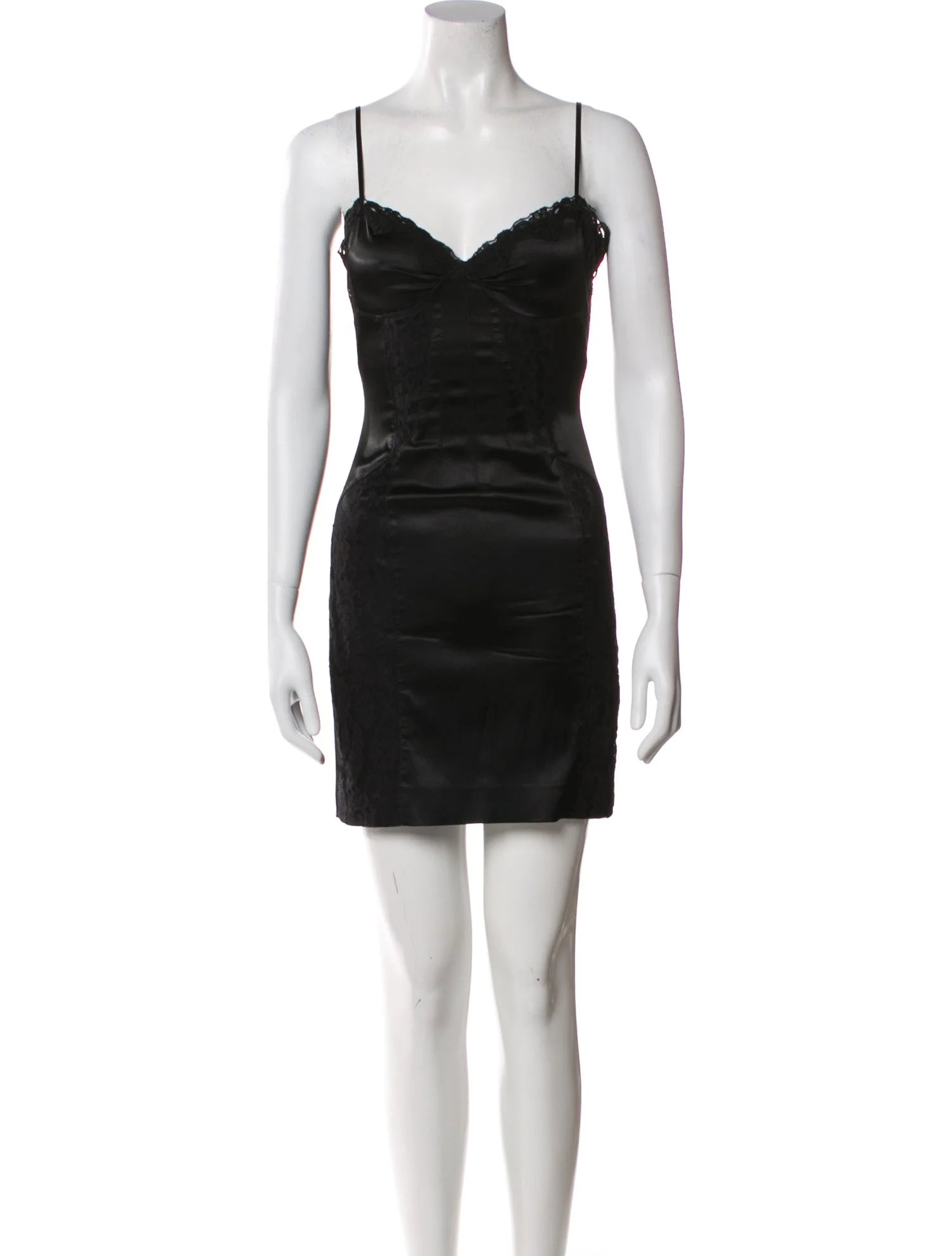 Casadei Lace Trim Little Black Dress