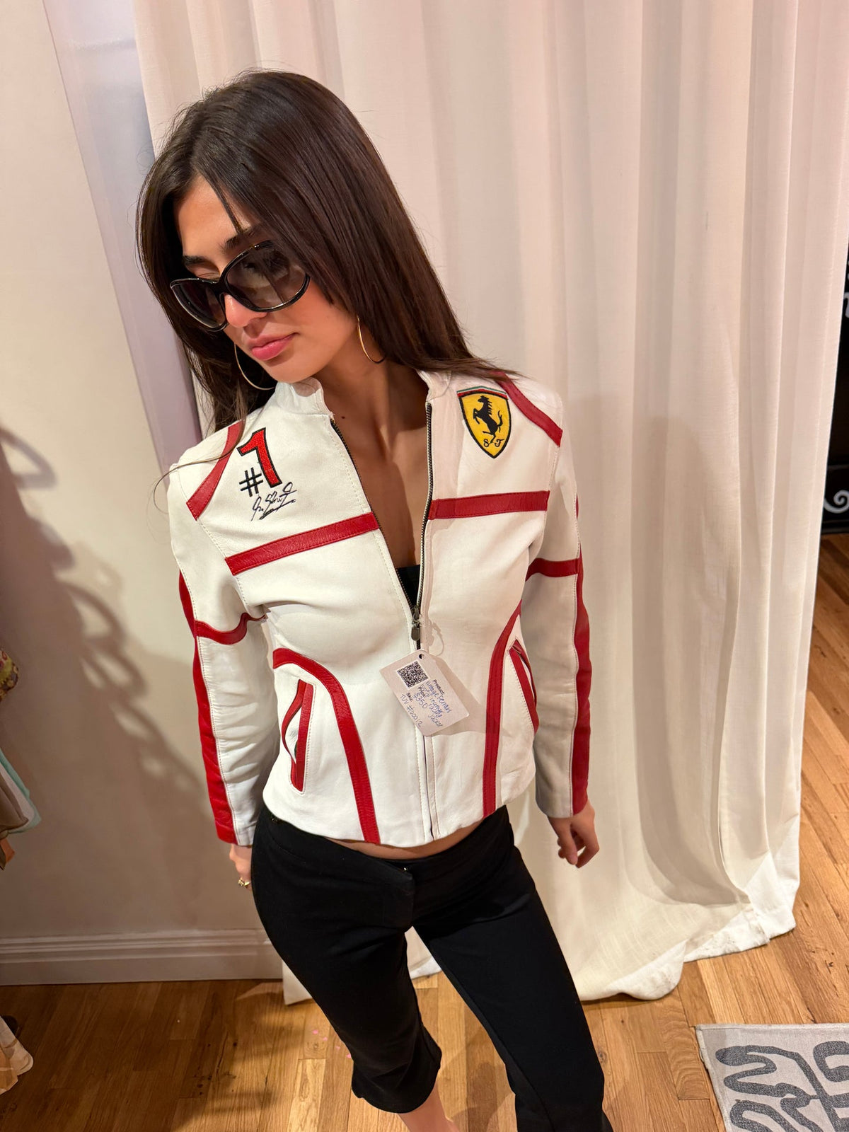 Vintage Ferrari 100% leather racing jacket - TUV #00012