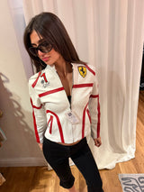 Vintage Ferrari 100% leather racing jacket - TUV #00012
