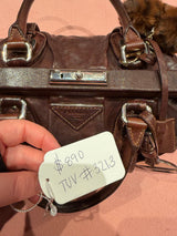 Brown leather vintage Prada purse - TUV #3213