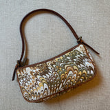 Celine authentic vintage 2000s y2k marble retro print green yellow and brown shoulder bag