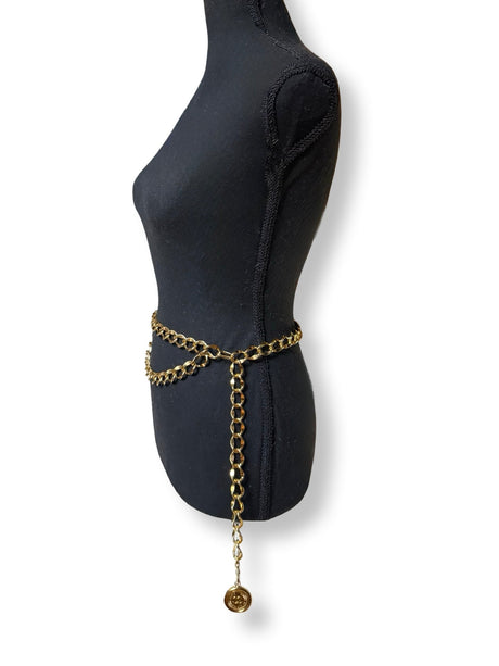 Chanel Vintage 90s Double Chain Belt Gold authentic