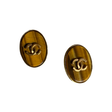 Chanel Vintage 90s tiger eye earrings coco mark authentic gold