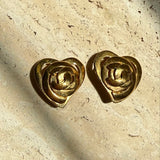 Authentic Chanel Vintage 90s Herat Shaped earrings from Karl Lagerfeld Barbie collection 