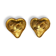 Chanel Vintage 95 heart cc earrings gold  authentic gold plated barbie collection rare