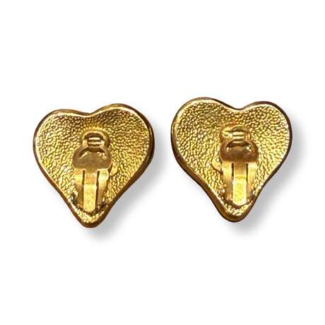 Chanel Vintage CC Heart Earrings