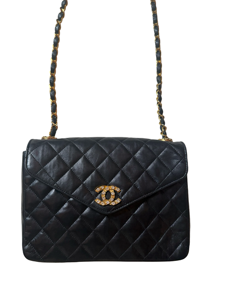 Chanel Vintage Crystal Embellished Classic Flap