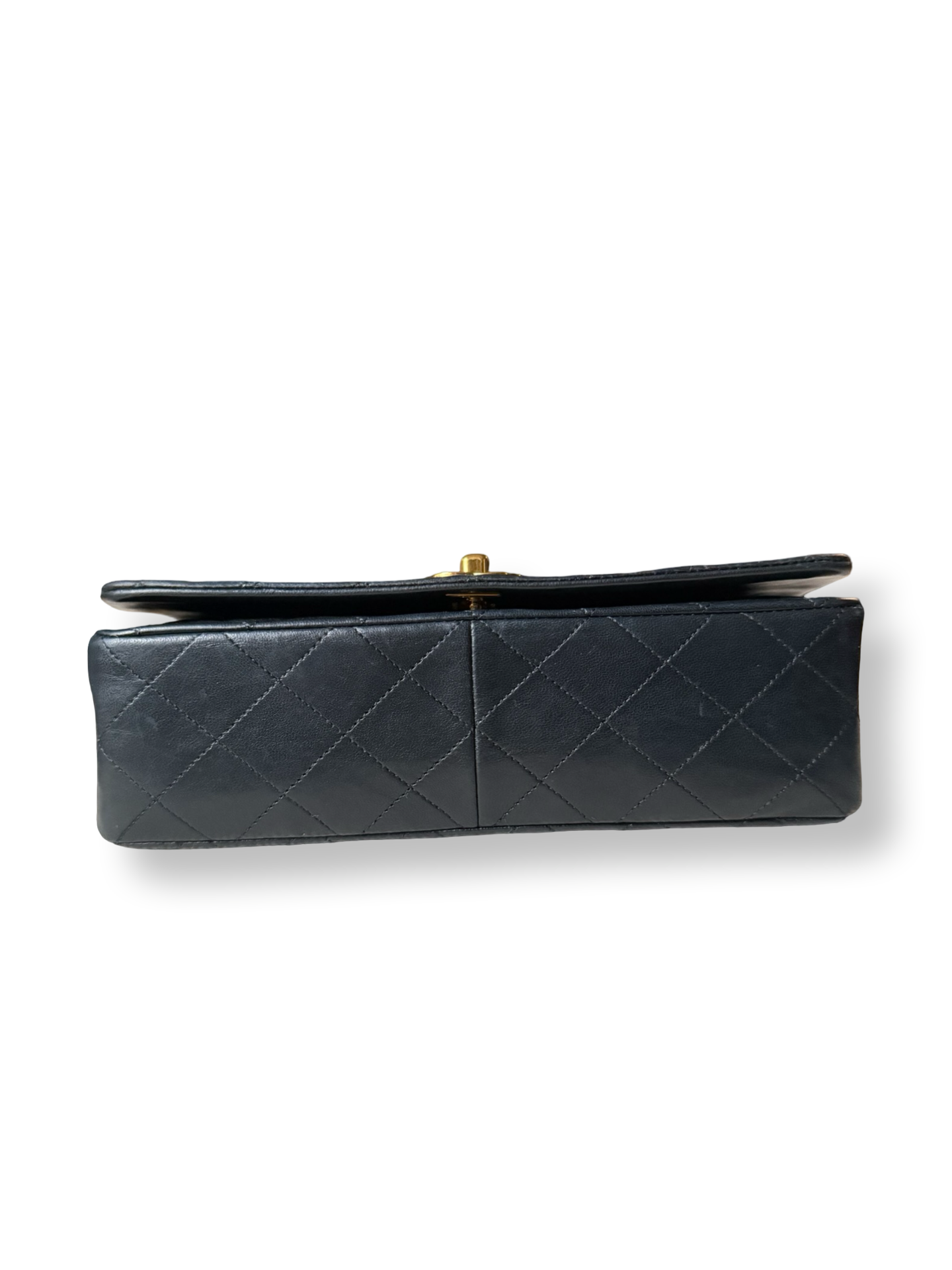 Chanel authentic vintage 1980s classic flap full single front flap black lambskin gold hardware