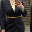 Chanel Vintage Matelasse Quilted Gold Chain Belt 1980s authentic diamond pattern