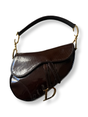 Christian Dior Vintage 2000 Brown Patent Leather Saddle Bag original authentic Dior saddle fall winter 2000 collection y2k fashion vintage 00s