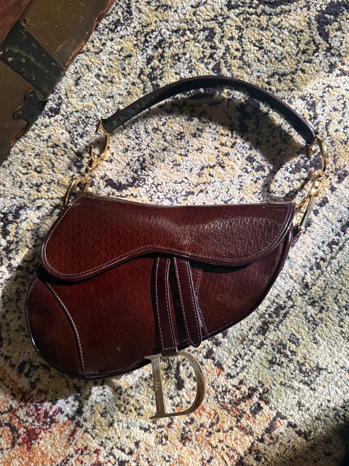 Dior Vintage Patent Leather Saddle
