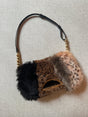 Christian Dior by John Galliano vintage 2000 rabbit fur authentic patchwork malice shoulder bag y2k real fur