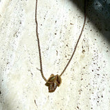 Christian Dior Vintage Gold Chain Necklace with three leaves design authentic rhinestones gold plated