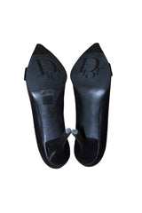 Dior black heels with “Dior” logo silver buckle (38)