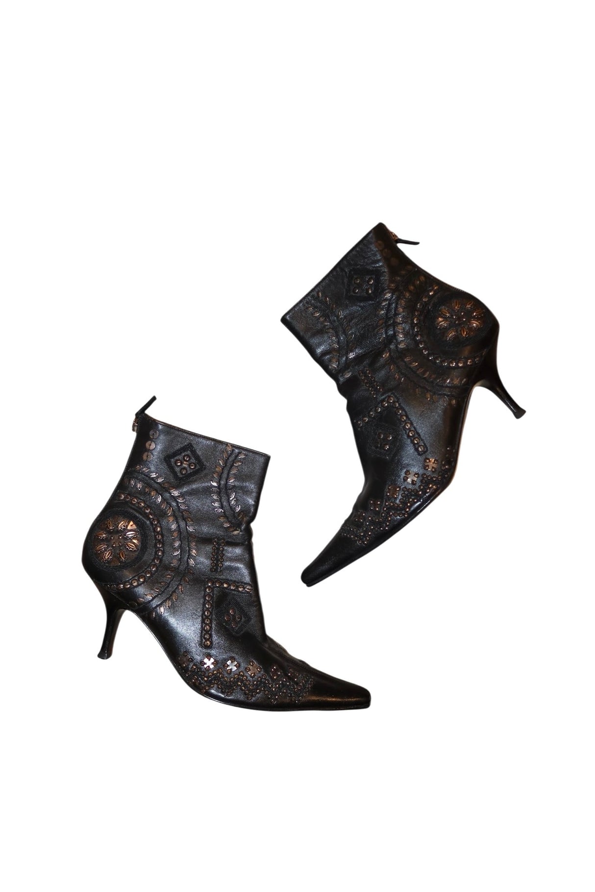 Oscar de la Renta black beaded booties (38)
