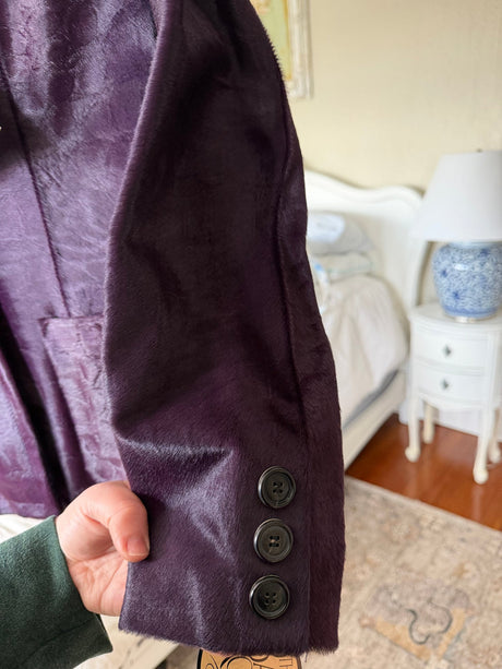 Rare Vintage Mila Schon Purple Pony Hair Jacket with tags from Iris Apfel personal collection - size 6
