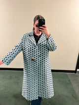 Italian Iridescent Black and Blue Oversized Jacket