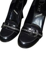 Dior black round toe heels with CD logo (39.5)