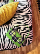 Christian Dior Vintage Y2K Lime Green Tartan Leather D'Trick Flap Bag (Galliano 2004) - sku tuv #7