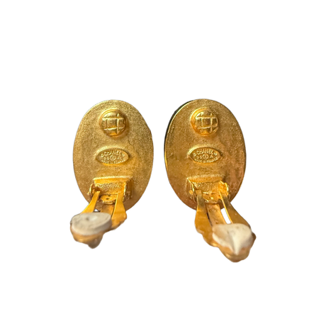 Chanel Vintage Tiger Eye Earrings