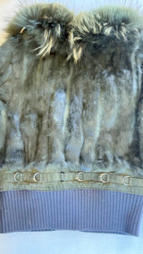 Olive Green Fur Trim Cropped Jacket with D-Ring Details Outerwear