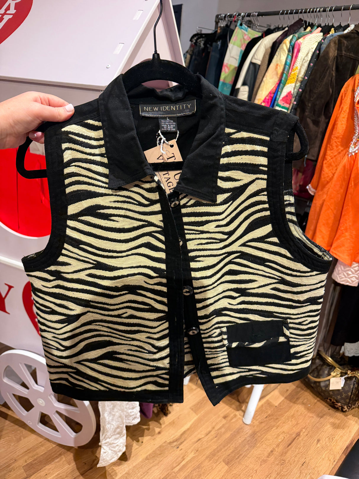 “As is” zebra cotton vest tuv #35473