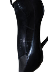 Dior black heels with “Dior” logo silver buckle (38)