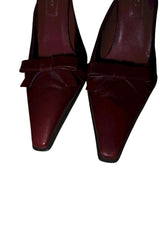 Sergio Rossi burgundy heels with bow details (39)