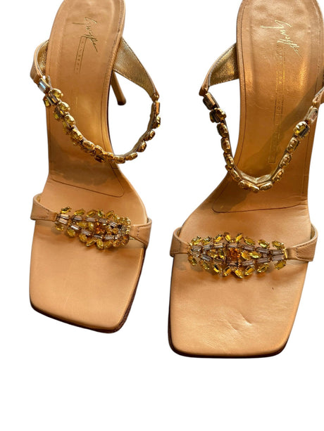 Giuseppe Zanotti gold crystal heels (8.5)