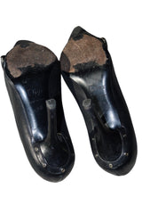 Dior black leather heels with iconic D buckle chain embellishment (36.5)