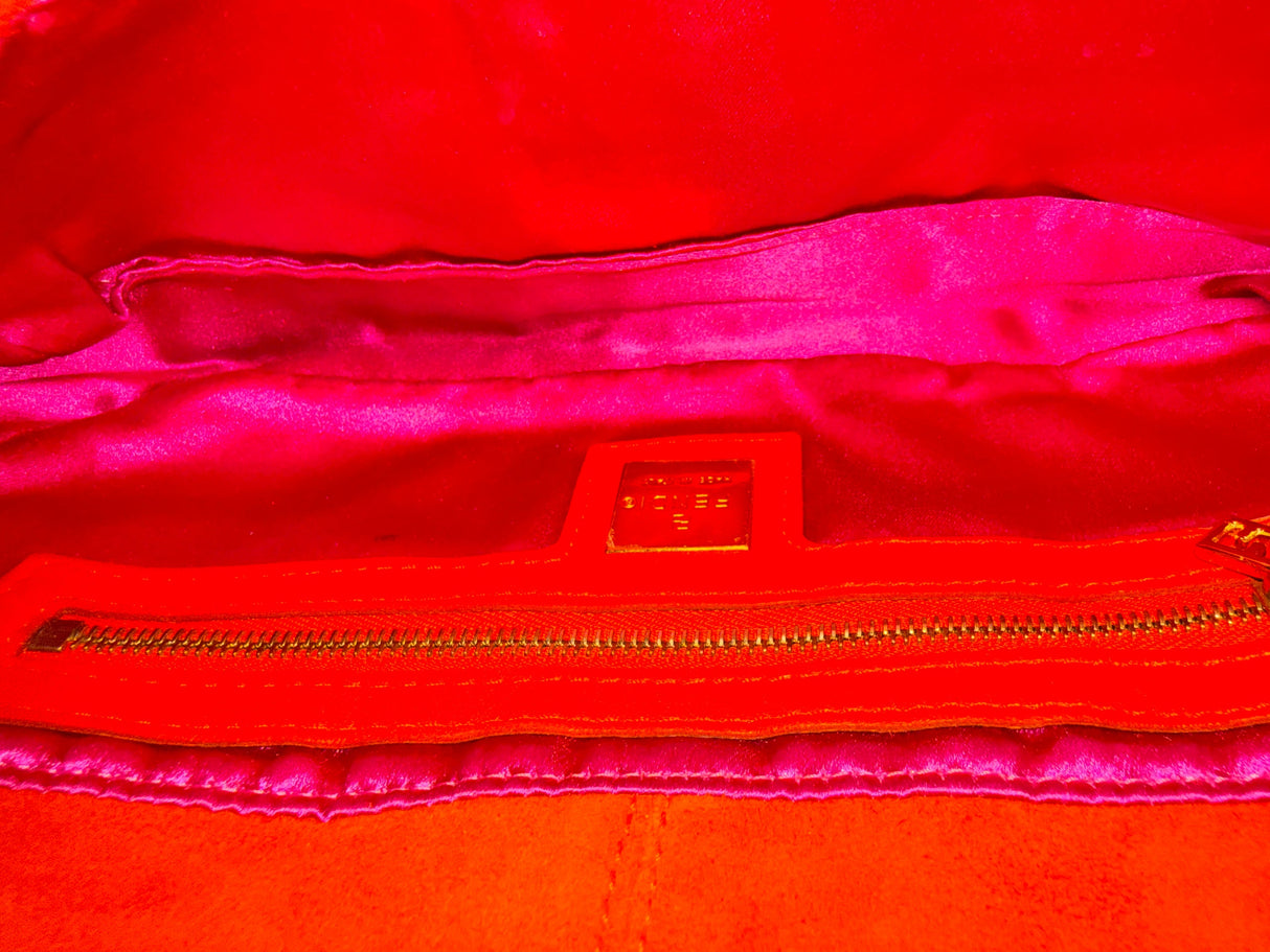 Fendi Vintage Suede Glitter Baguette