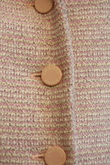 Chanel 2003 pink tweed jacket with pink buttons size 44