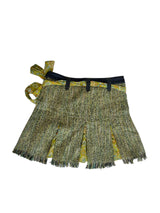 Dolce & Gabbana denim and green tweed mini skirt