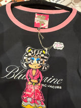 Marc Jacobs x Blumarine Heaven collab character black shirt with pink trim sku tuv #27