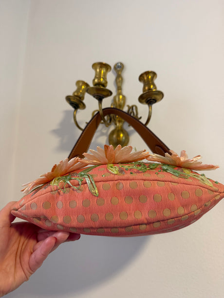Valentino 2000s pink polka dot flower purse - tuv #222123