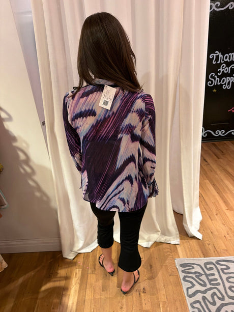 Cavalli purple tie die blouse TUV #12562