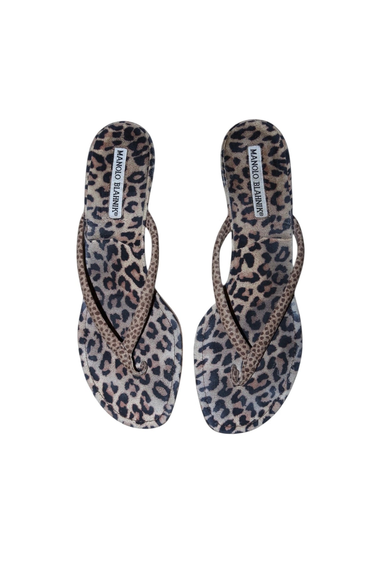Manolo Blahnik leopard print kitten heel sandals (38)