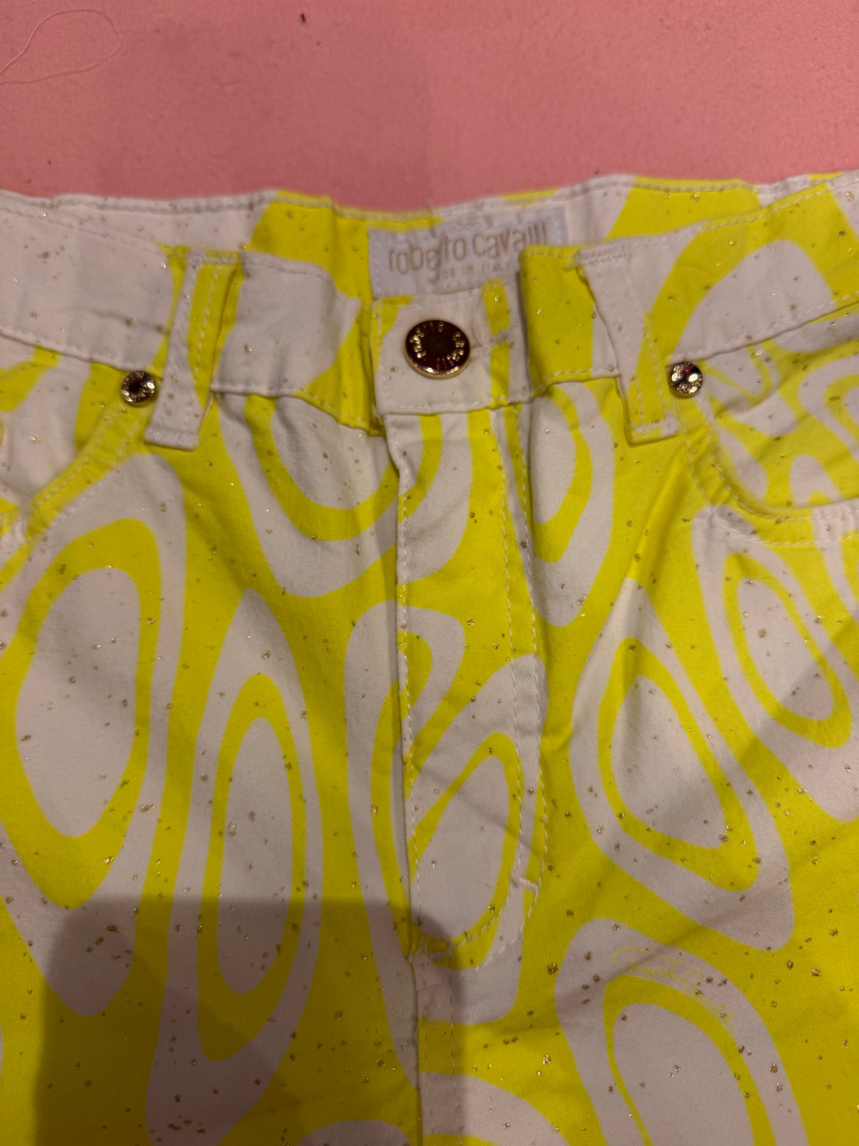 Vintage rare 2001 Roberto Cavalli “glow in the dark” jeans size XS TUV #129831