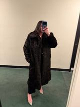 Full Length Chocolate Brown Rabbit Fur Coat