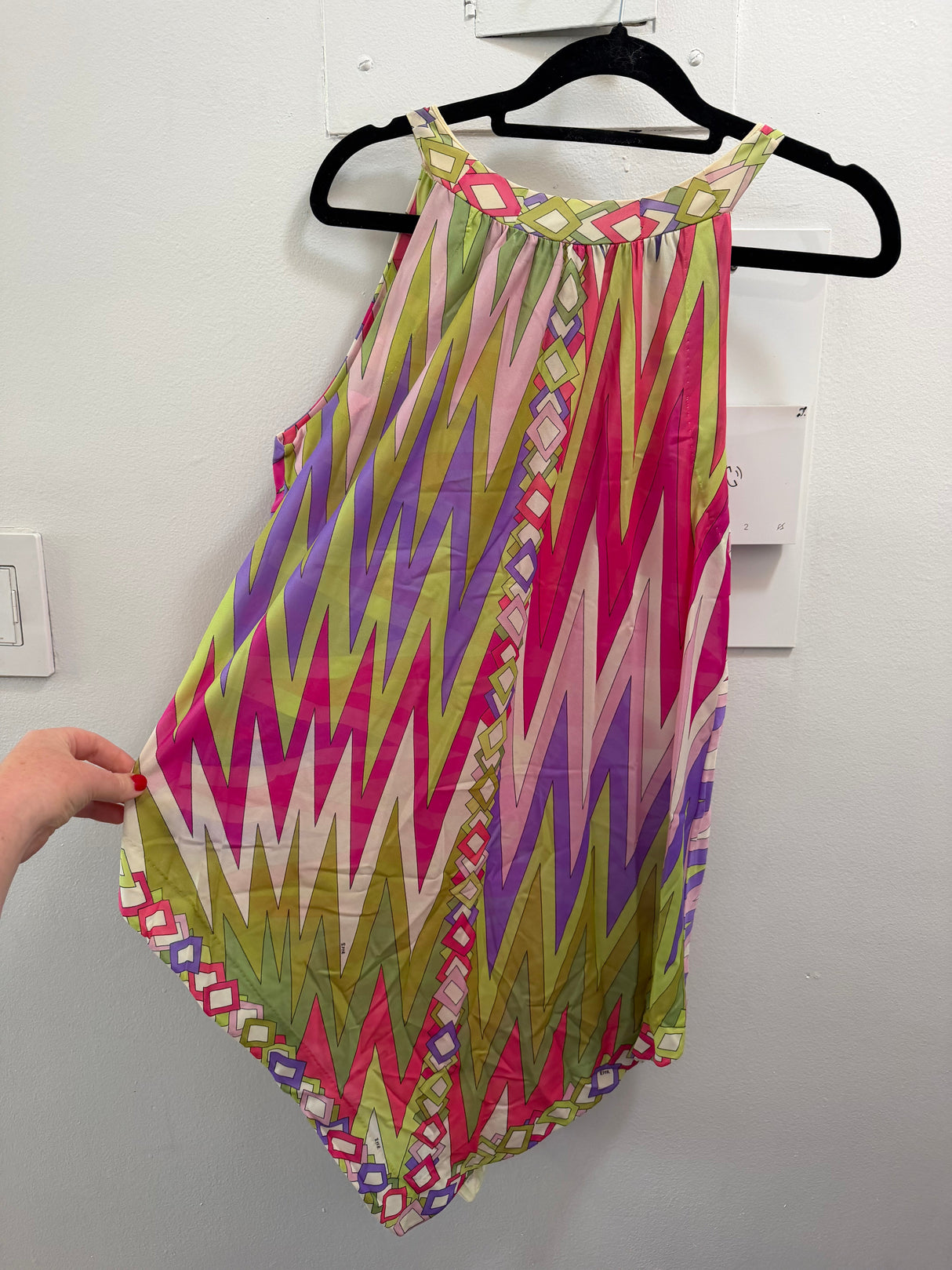 Vintage Emilio Pucci pink green and purple mini dress - tuv #321321