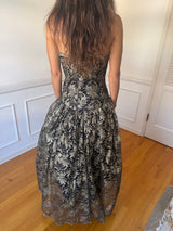 Saks Fifth Avenue Black and Gold Gown