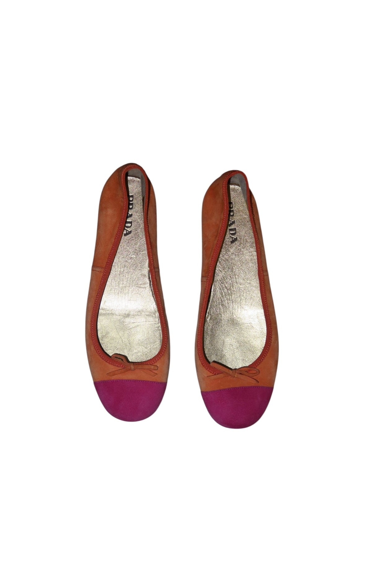 Prada orange and pink ballerina flats with bows (37)