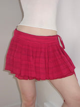 Italian Magenta Silk Micro Mini Wrap Skirt